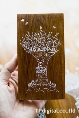 พิมพ์ภาพลงบน ไม้สี่เหลี่ยมผืนผ้า ขัดเงา