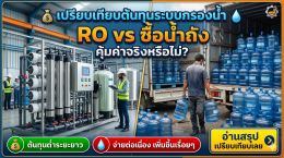 เปรียบเทียบต้นทุนระบบกรองน้ำ RO vs ซื้อน้ำถัง คุ้มค่าจริงหรือไม่