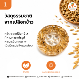 กระดุมเปลือกข้าว Rice Husk Buttons วัสดุธรรมชาติสำหรับ Sustainable Fashion