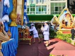 วันที่ ๑๑ สิงหาคม ๒๕๖๖ นางสาวิตรี มากศิริ ผู้อำนวยการกองส่งกำลังบำรุง โรงพยาบาลทหารผ่านศึก เป็นผู้แทน ผู้อำนวยการโรงพยาบาลทหารผ่านศึก ร่วมกิจกรรมเทิดพระเกียรติสมเด็จพระนางเจ้าสิริกิติ์ พระบรมราชินีนาถ พระบรมราชชนนีพันปีหลวง