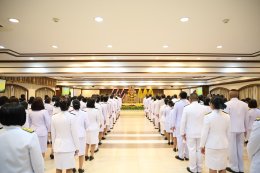 ผอ.รพ.ผศ. เข้าร่วม พิธีถวายพระพรชัยมงคล พิธีเจริญพระพุทธมนต์ พิธีทำบุญตักบาตรพระสงฆ์ และพิธีถวายสัตย์ปฏิญาณ 