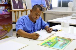โรงพยาบาลทหารผ่านศึก จัดอบรมกิจกรรมบำบัด โครงการเขียนภาพสีน้ำ ให้แก่ทหารผ่านศึกพิการ ที่พักรักษาตัวอยู่ที่โรงพยาบาลทหารผ่านศึก ณ ศูนย์กิจกรรมบำบัดและฝึกอาชีพ รพ.ผศ. อาคาร 2 ชั้น 2 