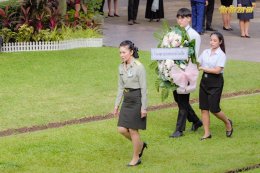 นางอัมพร ปรีชาญาณพานิช รองหัวหน้าสำนักผู้อำนวยการ โรงพยาบาลทหารผ่านศึก เข้าร่วมพิธีบวงสรวง และพิธีวางพวงมาลา จอมพล สมเด็จพระเจ้าบรมวงศ์เธอเจ้าฟ้าจักรพงษ์ภูวนาถ กรมหลวงพิษณุโลกประชานารถ