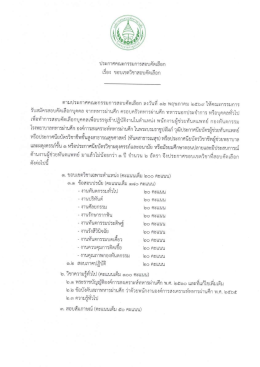 ประกาศเรื่อง กำหนดขอบเขตในการสอบคัดเลือก