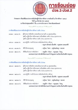 กำหนดการ พิธีมอบประกาศนียบัตรผู้สำเร็จการศึกษา ภาคเรียนที่ 2 ปีการศึกษา 2564