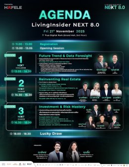ปีนี้ คุณโม  นิธิธัช จิรเวศยกุล CEO บริษัท ไทยพร็อพเพอร์ตี้อินเวสเตอร์ จำกัด ได้รับเชิญขึ้นเวทีเป็นหนึ่งในผู้บรรยายหลัก ถ่ายทอด ภาพจริงจากสนาม ที่สะท้อนให้เห็นการเปลี่ยนแปลงสำคัญของตลาดอสังหาฯไทยในรอบ 23 ปีที่ผ่านมา