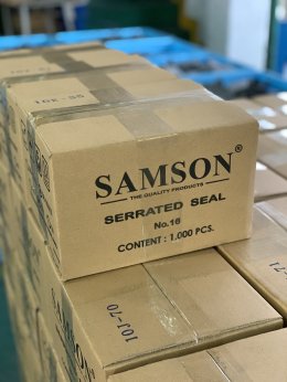ทำไมต้องใช้กิ๊บหนาม(Serrated seal) ของยี่ห้อ SAMSON ในการรัดสายรัด PET?