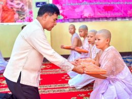 ร่วมสนับสนุนการบรรพชาสามเณร บวชศีลจาริณี และอบรมเยาวชนภาคฤดูร้อน ในปี ๒๕๖๙