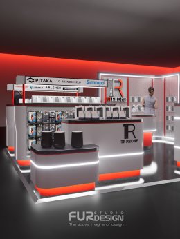 Design, manufacture, and installation of the store: TR Phone Shop, Central Rama 2.