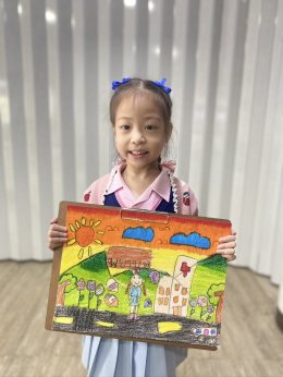 เหรียญทอง การแข่งขันวาดภาพระบายสีด้วยสีเทียน