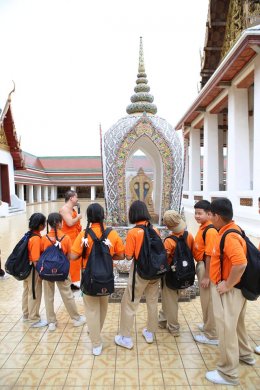 โรงเรียนเปรมฤทัย​ สาขาวังน้อย​ และสาขาลำลูกกา​ นักเรียนระดับชั้นประถมศึกษาปีที่​ ๔ เดินทางมาทัศนะศึกษา ที่วัดสระเกศ ราชวรมหาวิหาร