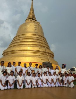 คณะครู นักเรียนโรงเรียนแจ้งวิทยา โรงเรียนการกุศลของวัดในพระพุทธศาสนา อำเภอเมืองสงขลา จังหวัดสงขลา ทัศนศึกษา ณ วัดสระเกศราชวรมหาวิหาร