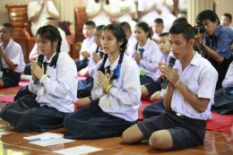 ค่ายคุณธรรมจริยธรรมนักเรียน โรงเรียนพวงคราม นักเรียนชั้นมัธยมศึกษาปีที่ 1-3 บรรยายโดยคณะพระวิทยากรกลุ่มใต้ร่มพุทธธรรม