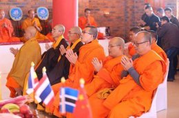 พิธีเปิดวัดพุทธสามัคคี (โบ-หัว) เมืองกาโบโรน ประเทศบอตสวานา มีพระเดชพระคุณ พระกิตติโสภณวิเทศ ประธานสหภาพพระธรรมทูตไทยในโอเชียเนีย เป็นประธานฝ่ายสงฆ์