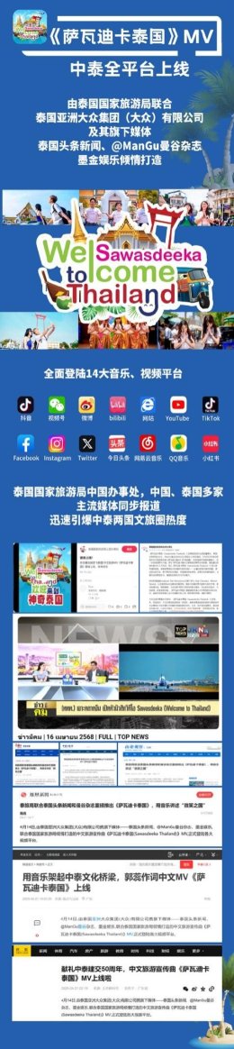 【泰国中文旅游MV《萨瓦迪卡泰国》重磅上线】