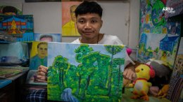 มูลนิธิอาร์ตโนแฮนด์ ลงพื้นที่เยี่ยมศิลปินพิการ "น้องเพิร์ท ศุภกร"