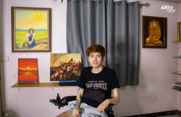 มูลนิธิอาร์ตโนแฮนด์ ลงพื้นที่เยี่ยมศิลปินพิการ "ป็อป กฤชติณท์"