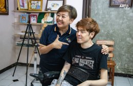 มูลนิธิอาร์ตโนแฮนด์ ลงพื้นที่เยี่ยมศิลปินพิการ "ป็อป กฤชติณท์"