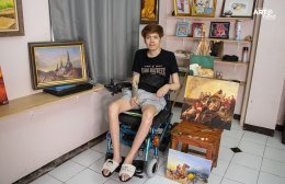 มูลนิธิอาร์ตโนแฮนด์ ลงพื้นที่เยี่ยมศิลปินพิการ "ป็อป กฤชติณท์"
