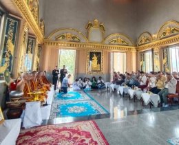 มูลนิธิพุทธภูมิธรรมร่วมพลังบุญทอดผ้าป่าสามัคคี สมทบทุนเปลี่ยนกระเบื้องหลังคาพระอุโบสถซ่อมแชมถังเก็บน้ำ วัดศรีกะอาง จ.นครนายก