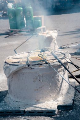 พิธีเททองหล่อพระพุทธรูป พระทศพลญาณเมตตาบารมี