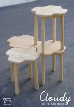 CLOUDY wood stool set