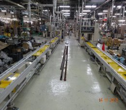 Conveyor line installation and setting