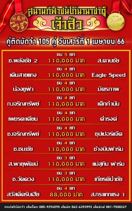 โปรแกรมคู่ชน ประจำวันที่ 1 เมษายน 2566