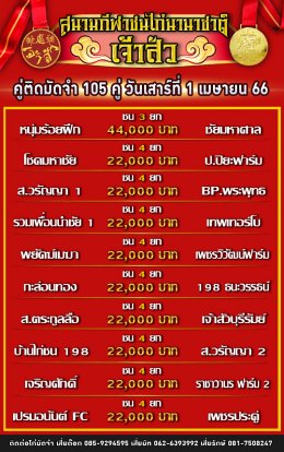 โปรแกรมคู่ชน ประจำวันที่ 1 เมษายน 2566