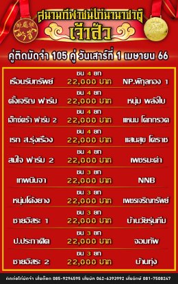 โปรแกรมคู่ชน ประจำวันที่ 1 เมษายน 2566