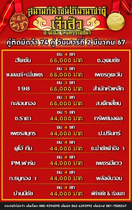 โปรแกรมคู่ชน ประจำวันที่ 2 มีนาคม 2567