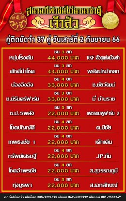 โปรแกรมคู่ชน ประจำวันที่ 2 กันยายน 2566