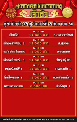 โปรแกรมคู่ชน ประจำวันที่ 2 กันยายน 2566