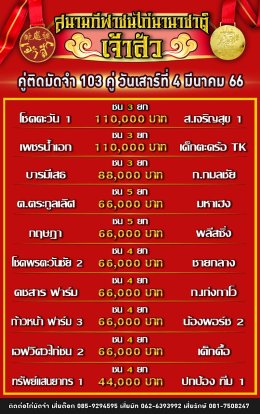 โปรแกรมคู่ชน ประจำวันที่ 4 มีนาคม 2566