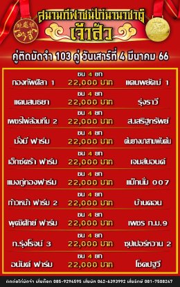 โปรแกรมคู่ชน ประจำวันที่ 4 มีนาคม 2566