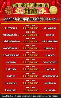 โปรแกรมคู่ชน ประจำวันที่ 4 มีนาคม 2566