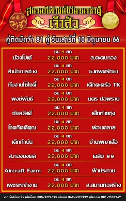 โปรแกรมคู่ชน ประจำวันที่ 10 มิถุนายน 2566