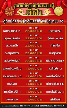 โปรแกรมคู่ชน ประจำวันที่ 10 มิถุนายน 2566