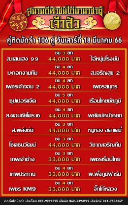 โปรแกรมคู่ชน ประจำวันที่ 18 มีนาคม 2566