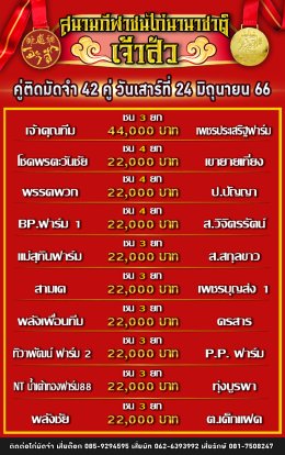 โปรแกรมคู่ชน ประจำวันที่ 24 มิถุนายน 2566