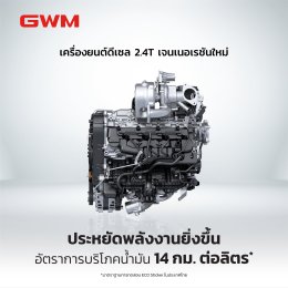 GWM ชูนวัตกรรมเครื่องยนต์ดีเซลที่ประสบความสำเร็จมากว่า 30 ปี  เตรียมนำ เครื่อง 2.4T เจนใหม่ล่าสุด ใส่ใน NEW GWM TANK 300 DIESEL