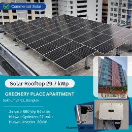 Solar Rooftop 29.7 kWp ติดตั้งที่ Greenery Place Apartment