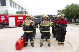 The emergency response rehearsal plan for Amata City Rayong Industrial Estate, in case of chemical spillage, gas leakage, and fire outbreak, held annually in 2024