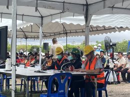 The emergency response rehearsal plan for Amata City Chonburi Industrial Estate, in case of chemical spillage, gas leakage, and fire outbreak, held annually in 2567.