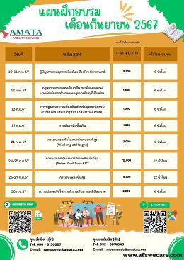 การจัดอบรมหลักสูตรความปลอดภัย ปี 2567