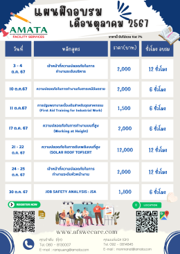 การจัดอบรมหลักสูตรความปลอดภัย ปี 2567