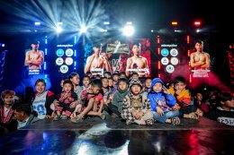 Temporary boxing ring at Baan Thoet Thai, Mae Fah Luang Super Fight Muay Thai event.