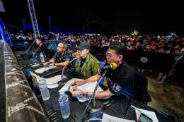 Temporary boxing ring at Baan Thoet Thai, Mae Fah Luang Super Fight Muay Thai event.