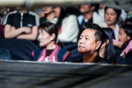 Temporary boxing ring at Baan Thoet Thai, Mae Fah Luang Super Fight Muay Thai event.