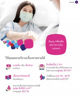 ประกันวงเงินแน่นอน (ชดเชยรายวัน) ทำได้ตั้งแต่ 100 - 8,000 บาท.